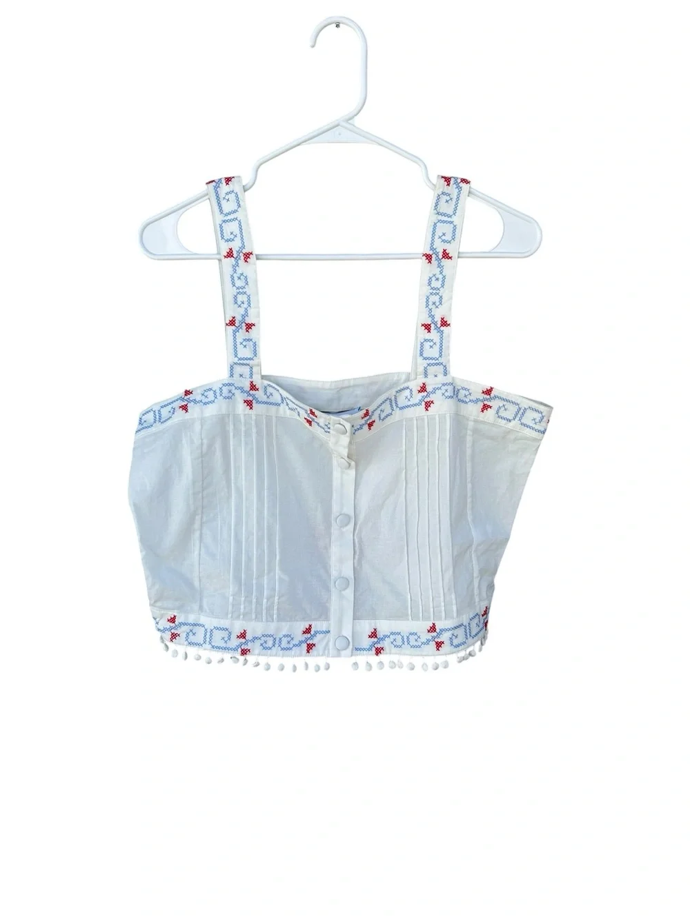 NWT Hunter Bell Emery White Embroidered 100% Cotton Tank Top - Size Large - Picture 5 of 15